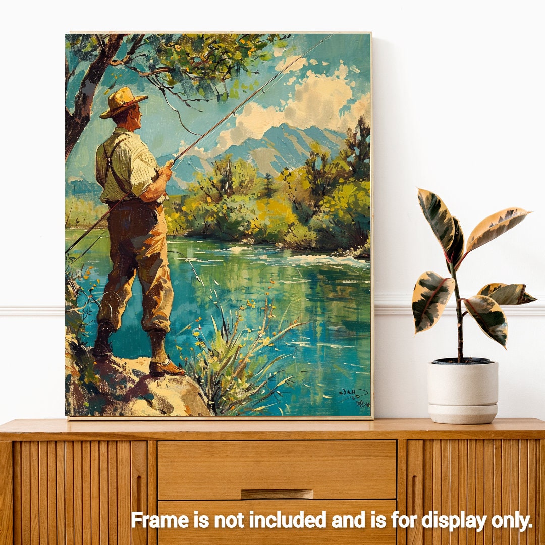 Vintage Man Fishing