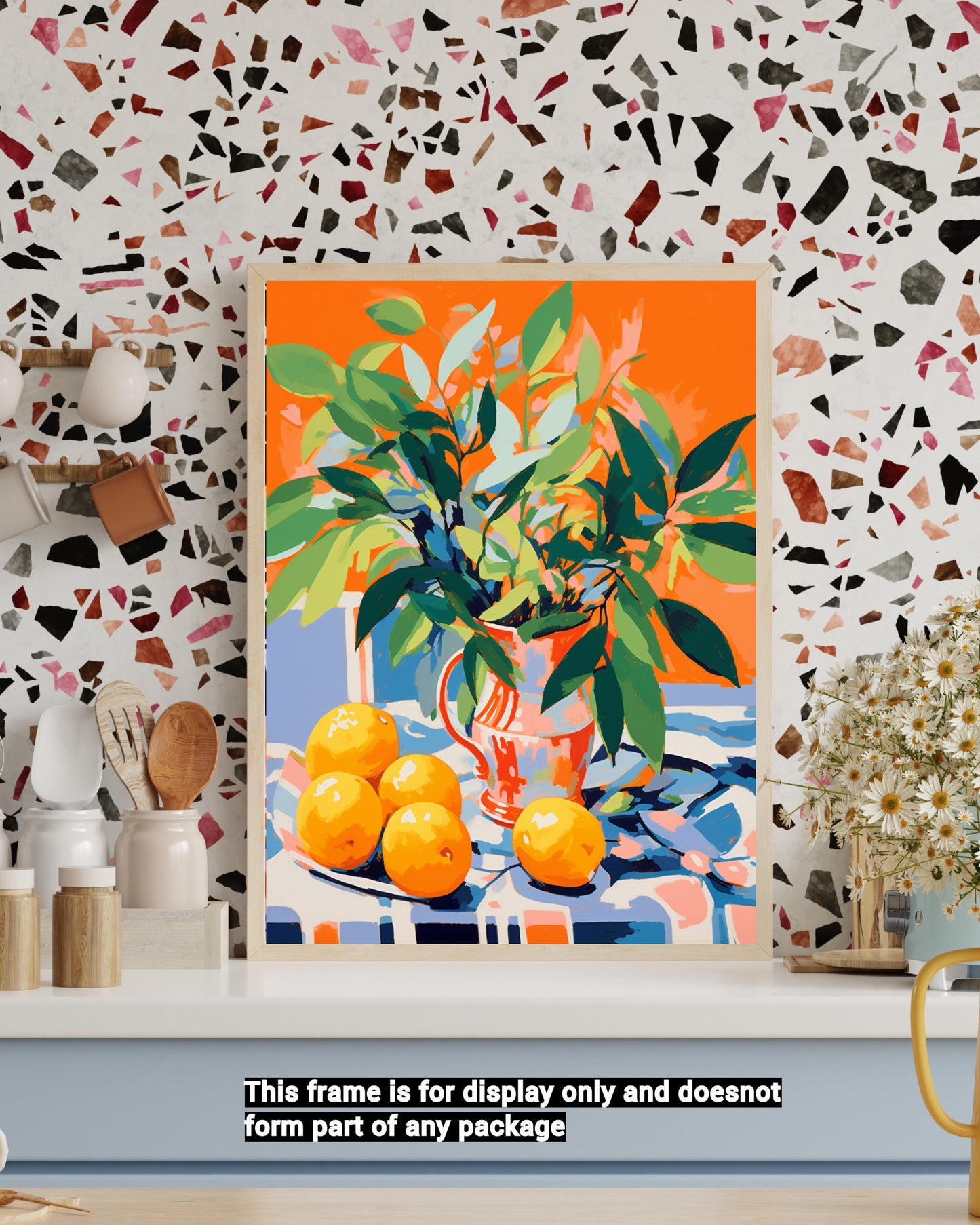 Abstract Orange & Leaf -Still Life paint by numbers