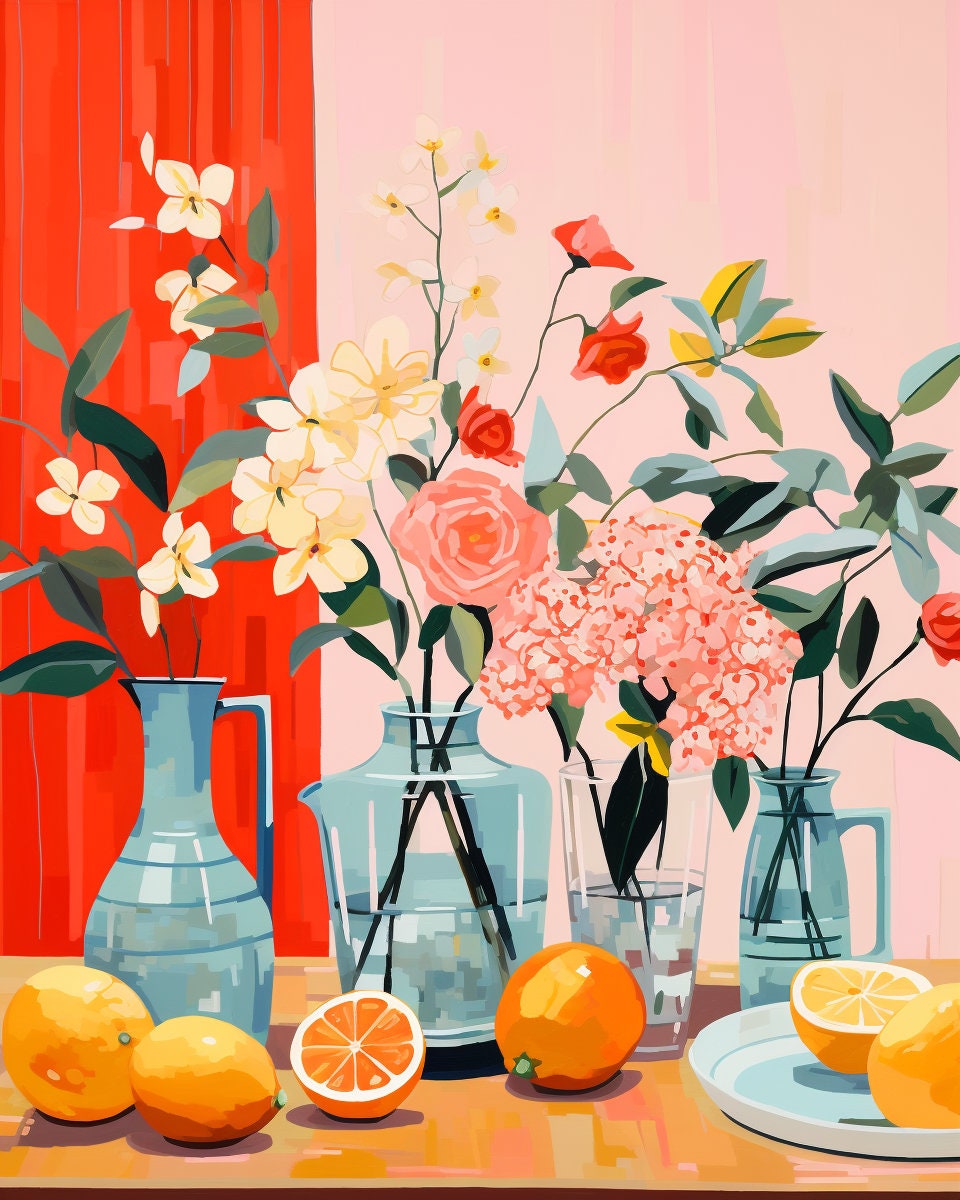 Modern Still life Flowers Vase