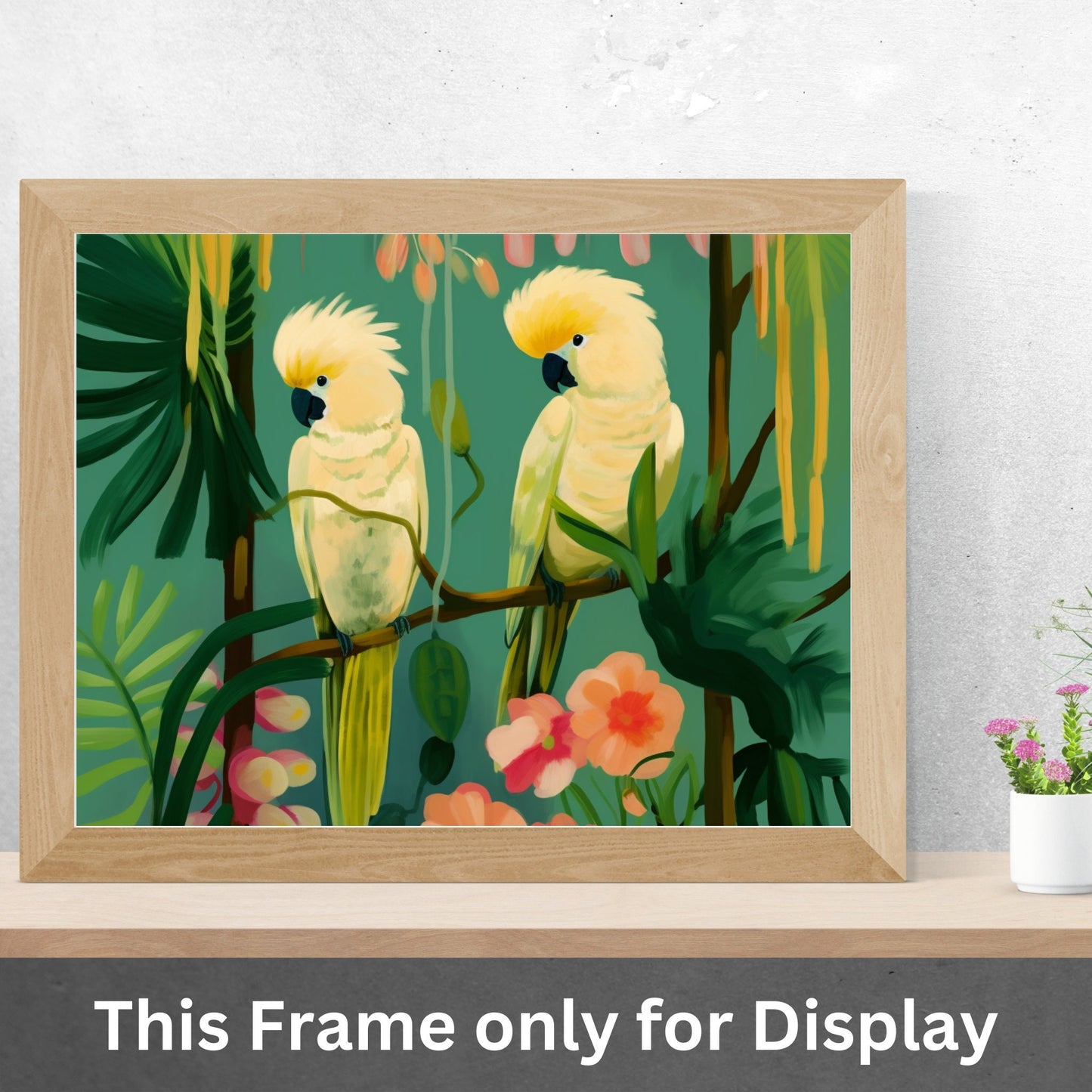 Vintage Style Gold White Cockatoo Bird