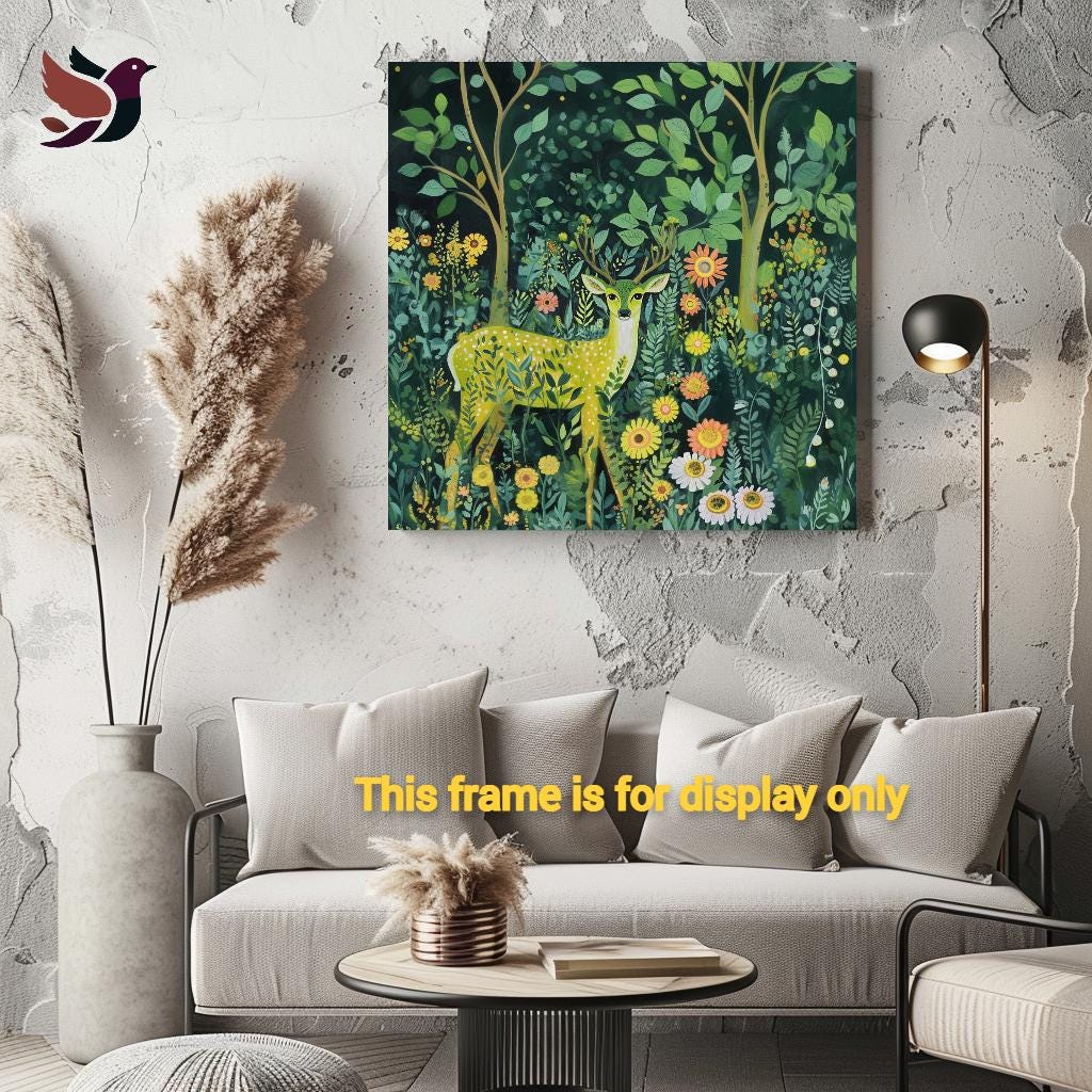 Contemporary Deer -Nature in Bloom Animal