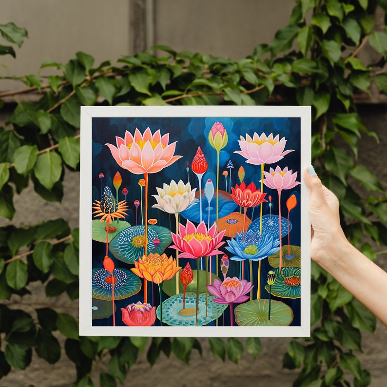 Tranquil Lotus Pond Flowers