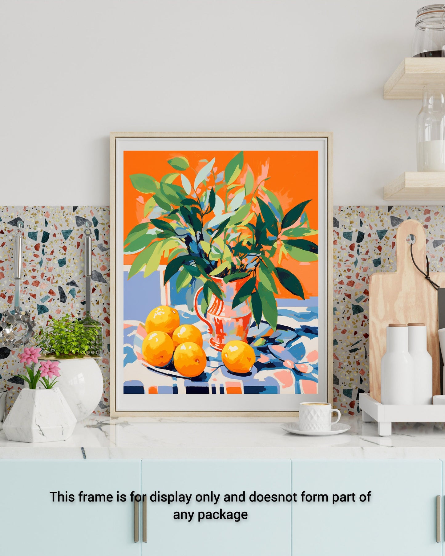Abstract Orange & Leaf -Still Life paint by numbers