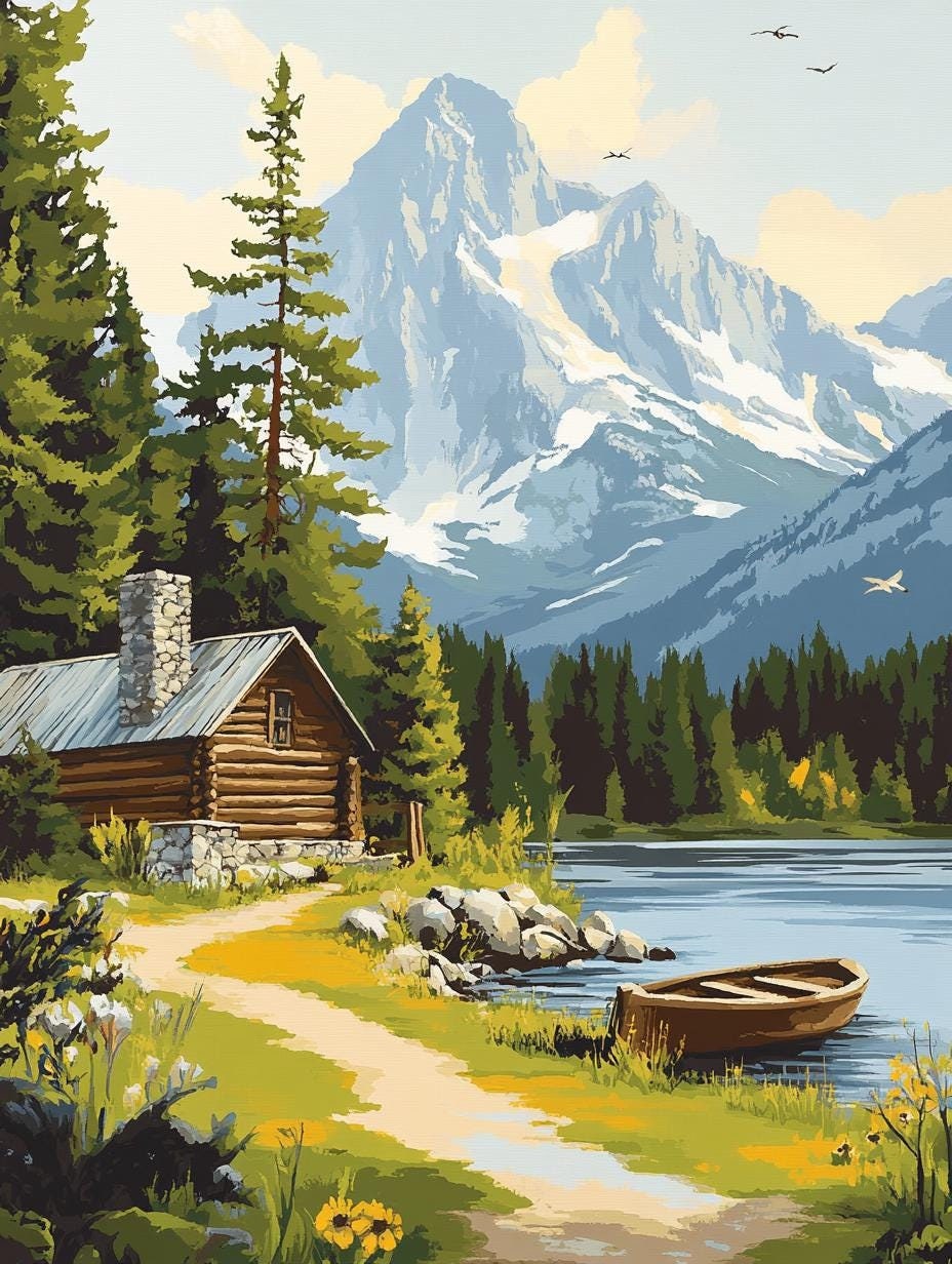 Forest Cabin Vintage