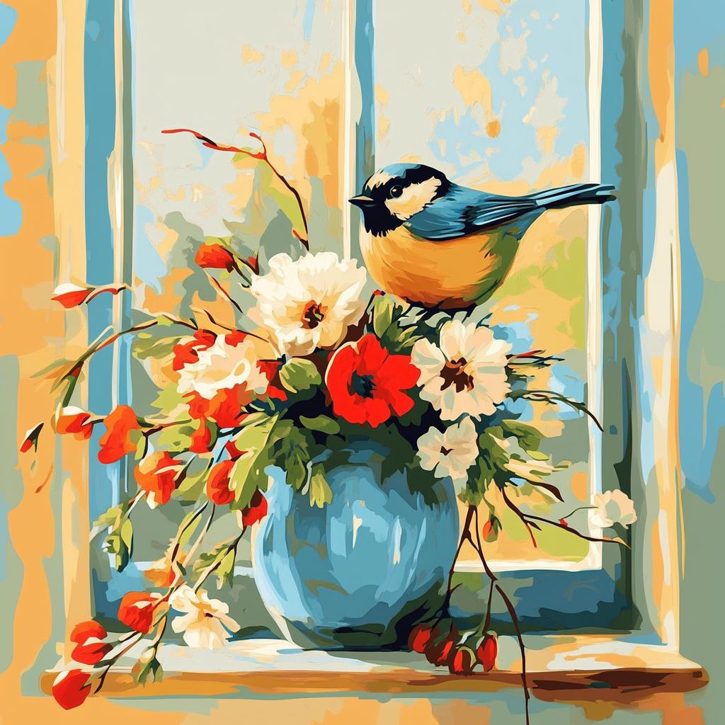 Bird Flower Vase