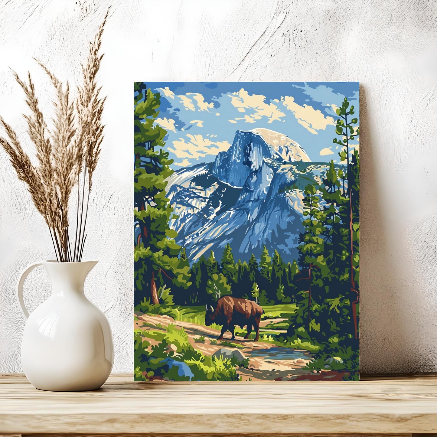 Yosemite Half Dome in Moon Light,National Park Landscape