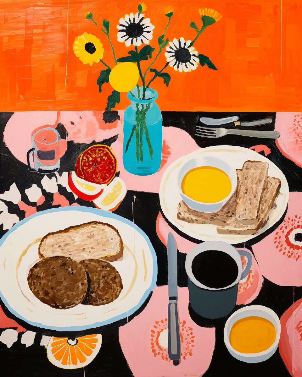 Toast Patty and Coffee Still life