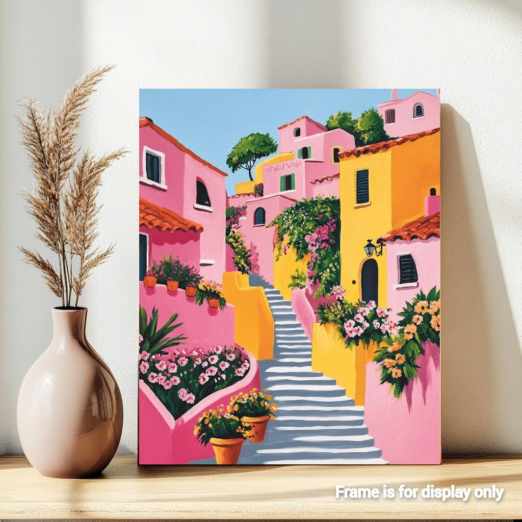 Minimalist Abstract art - Mediterranean landscape