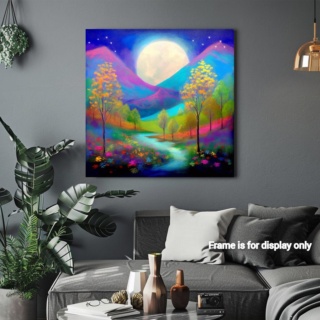 Super Moon Night Sky - Rainbow Mountains
