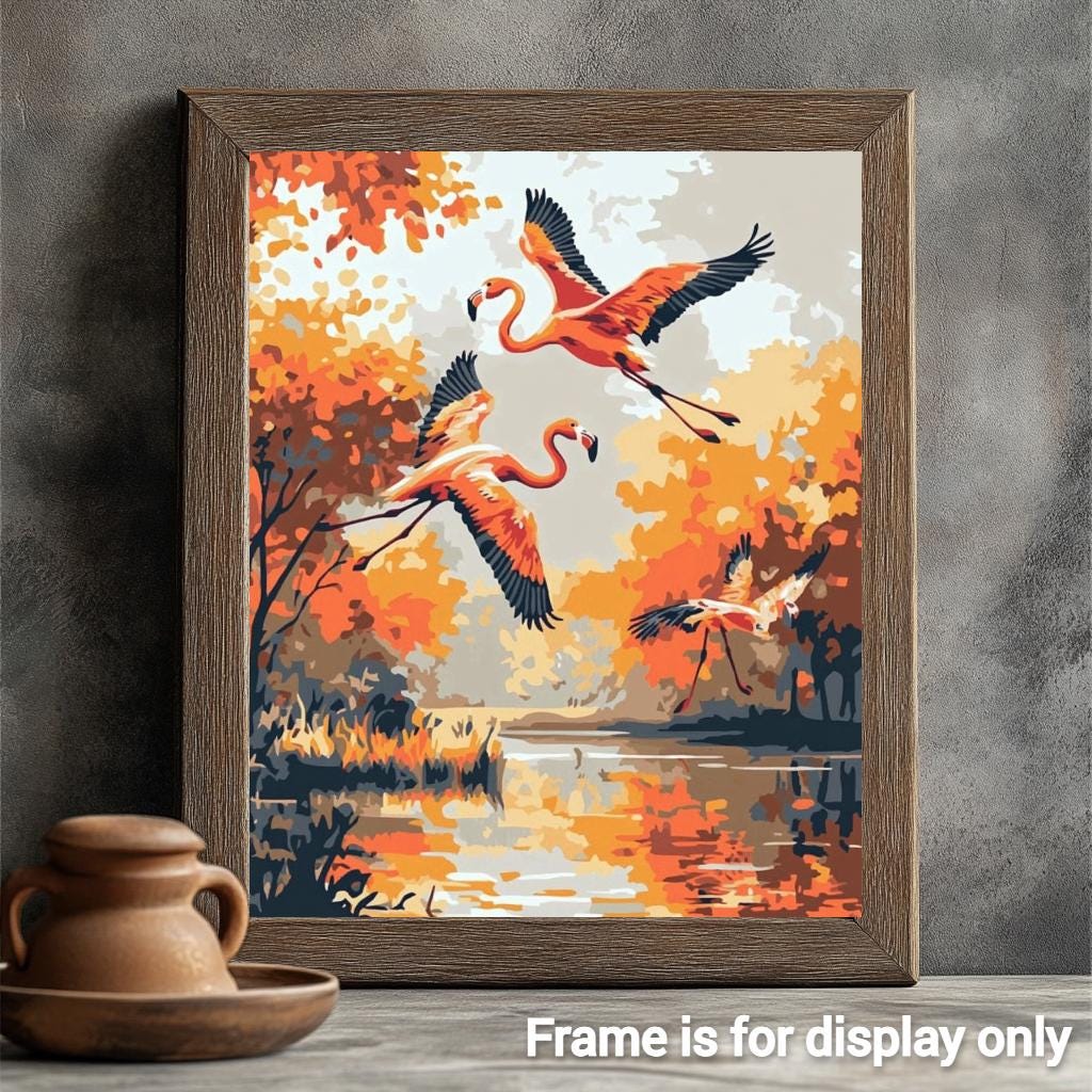 Flying Flamingoes Birds