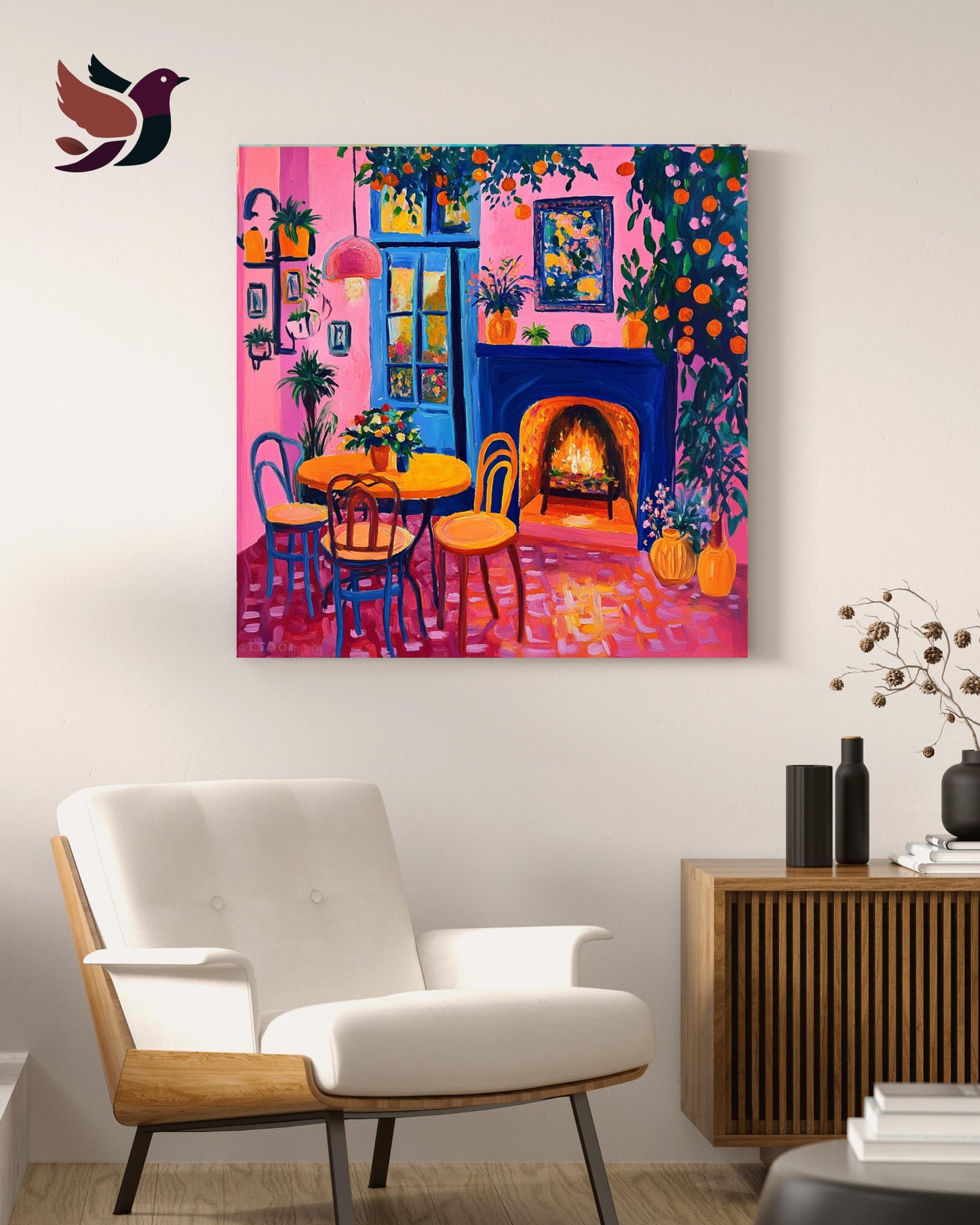 Cozy Fireplace Café