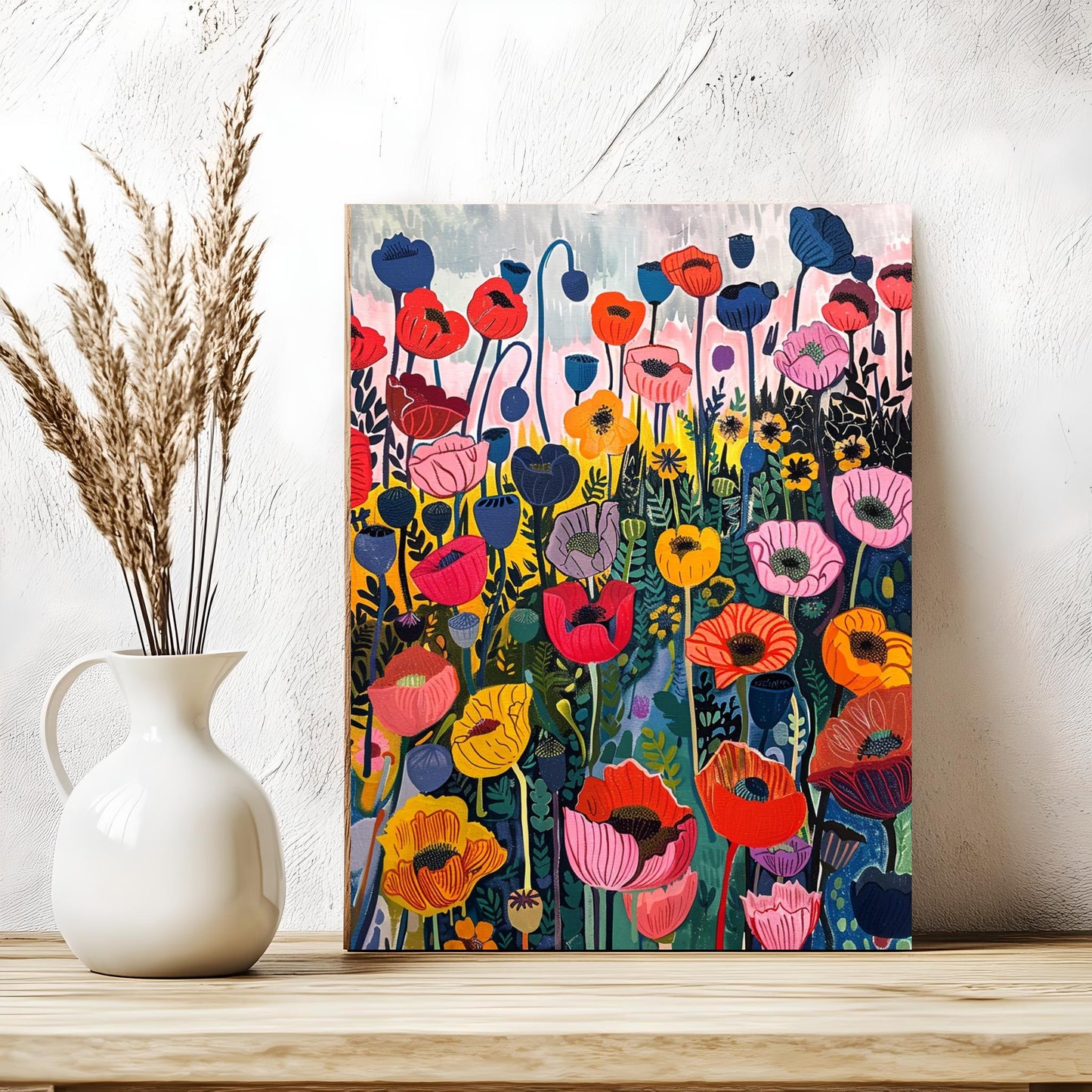 Cosmos paint by numbers California Poppy, Fuchsia, Spring Bloom DIY kits,Painting by number, adult paint by numbers, California Bloom