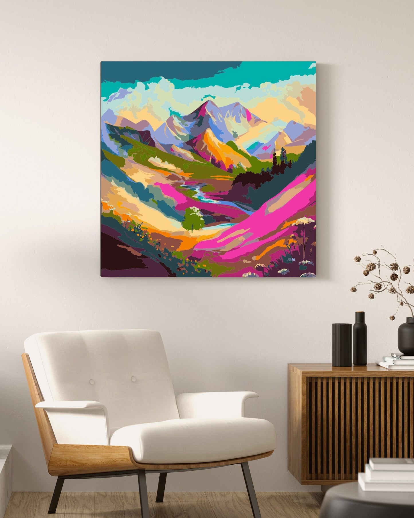Mountain Paint by Numbers Rainbow Peru