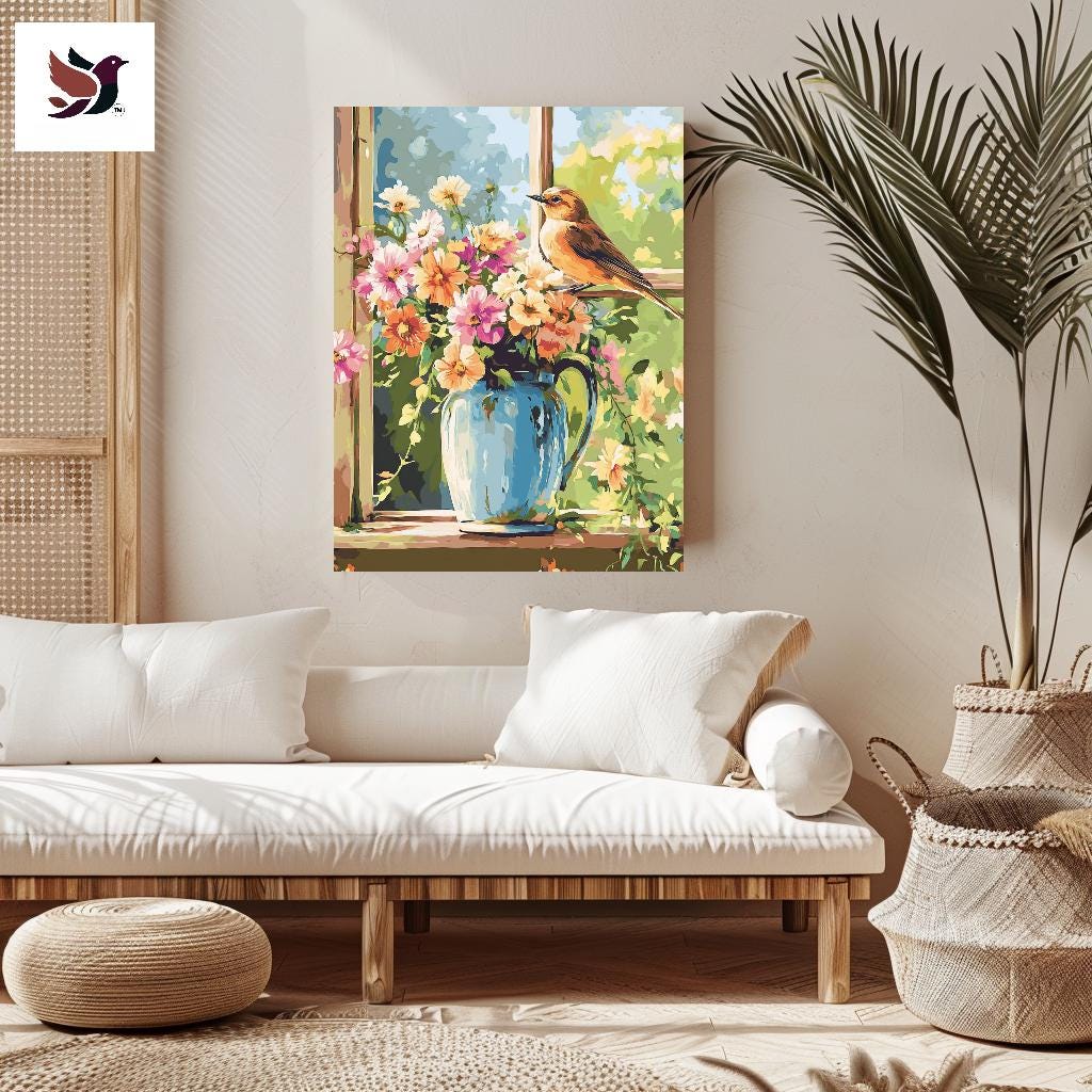 Bird on a Flower vase still life