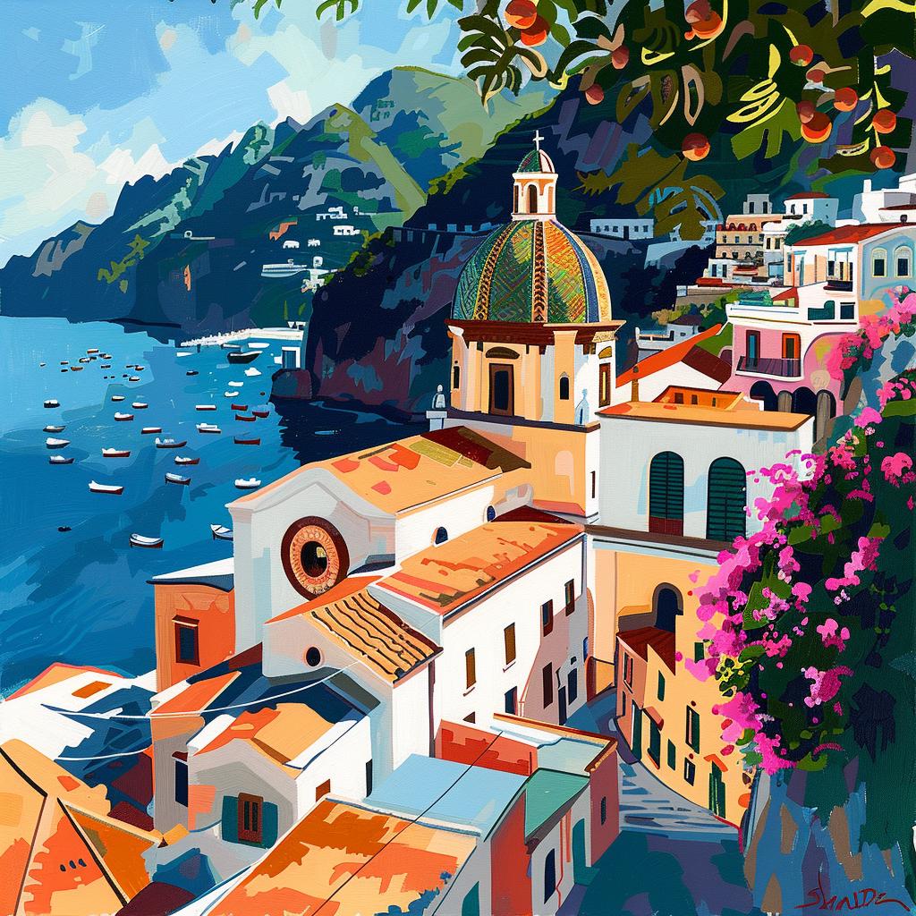 Amalfi Coast in Blue Italy