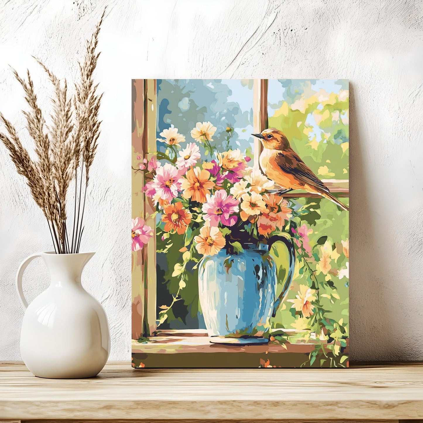 Bird on a Flower vase still life