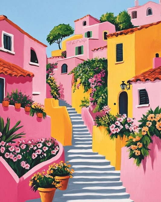 Minimalist  Abstract art - Mediterranean landscape