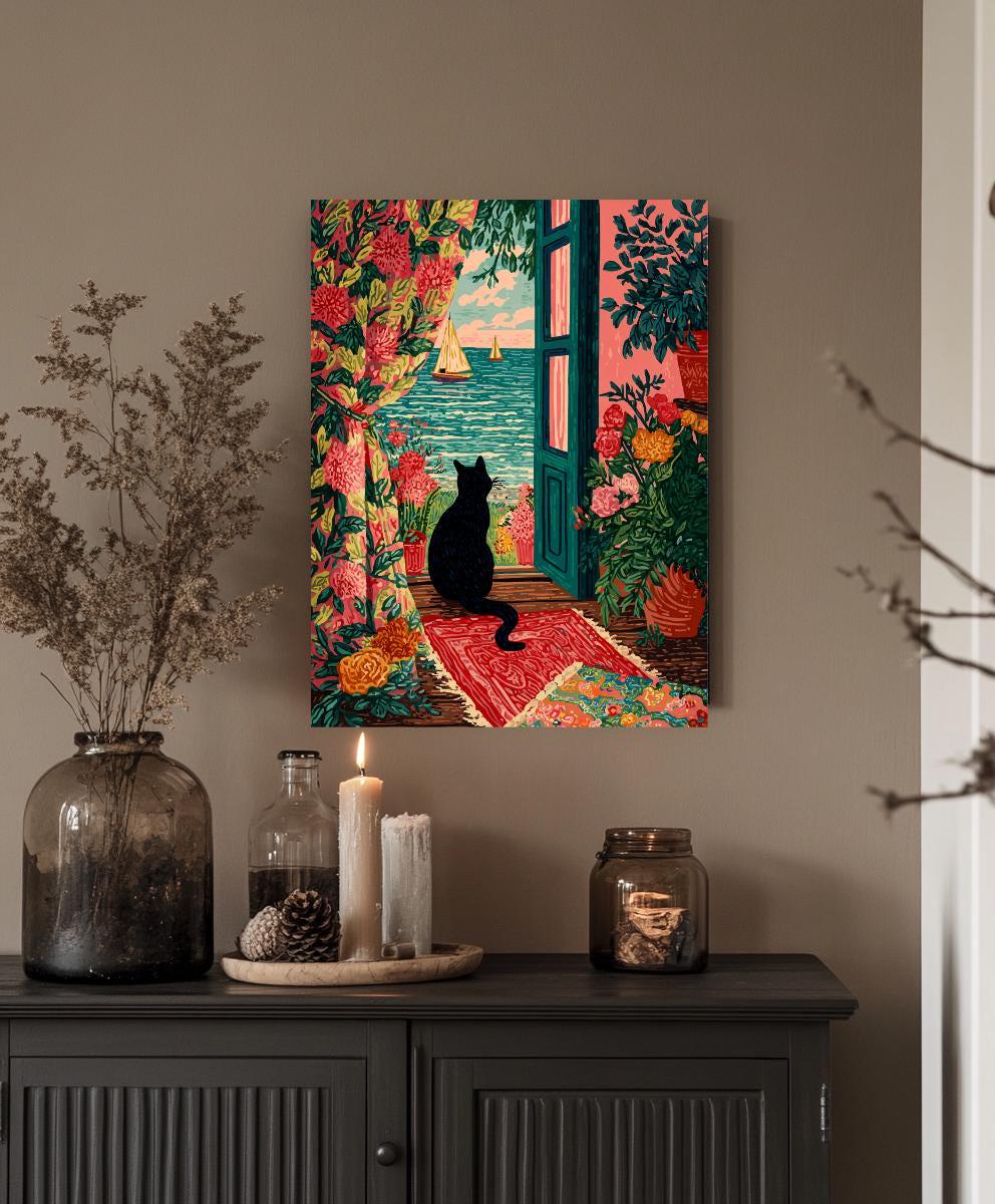 Cat vintage house