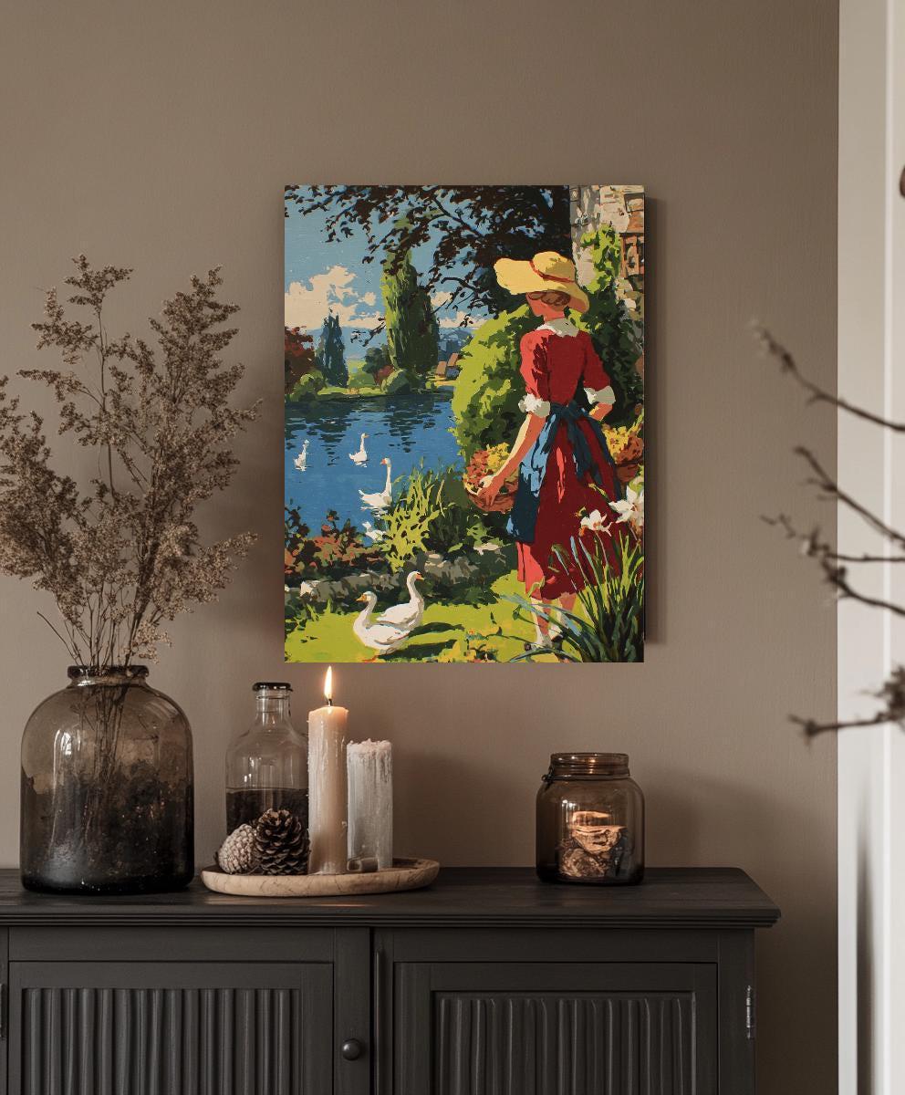 Lakeside Paint by numbers 1950s Era Vintage