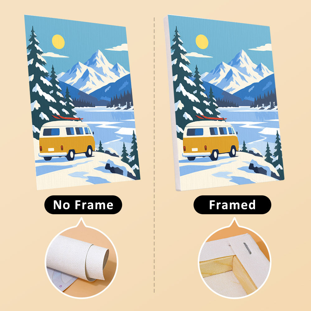 The image is a collage of two pictures, one with a frame and the other without a frame. The collage shows the difference between the two images, with the one without a frame appearing more open and revealing, while the one with a frame appears more contained and framed.