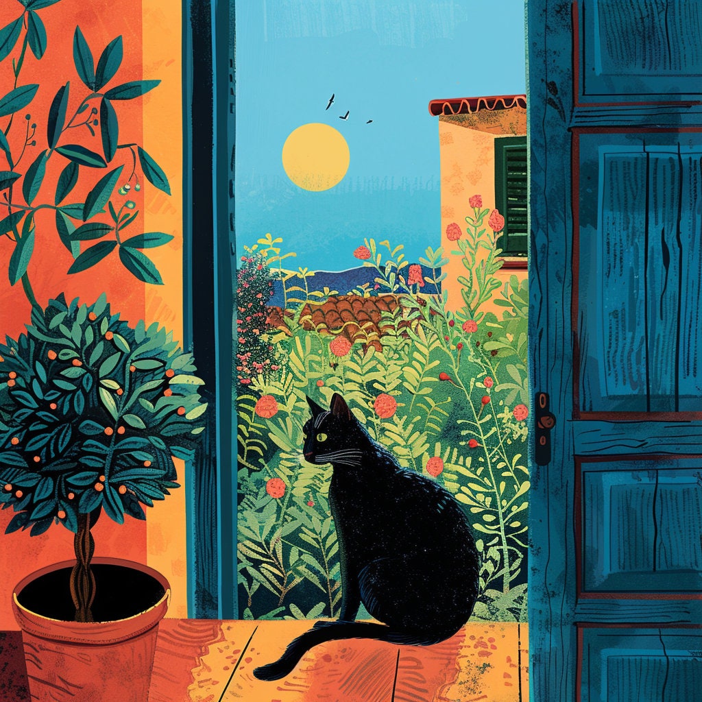 Black Cat on a Window