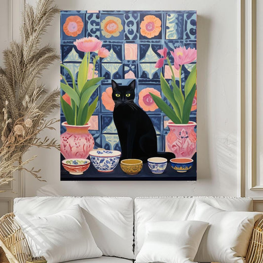 Cat Pottery Kit – Paint By Numbers Art With Acrylic Paint Set & Wooden Brushes