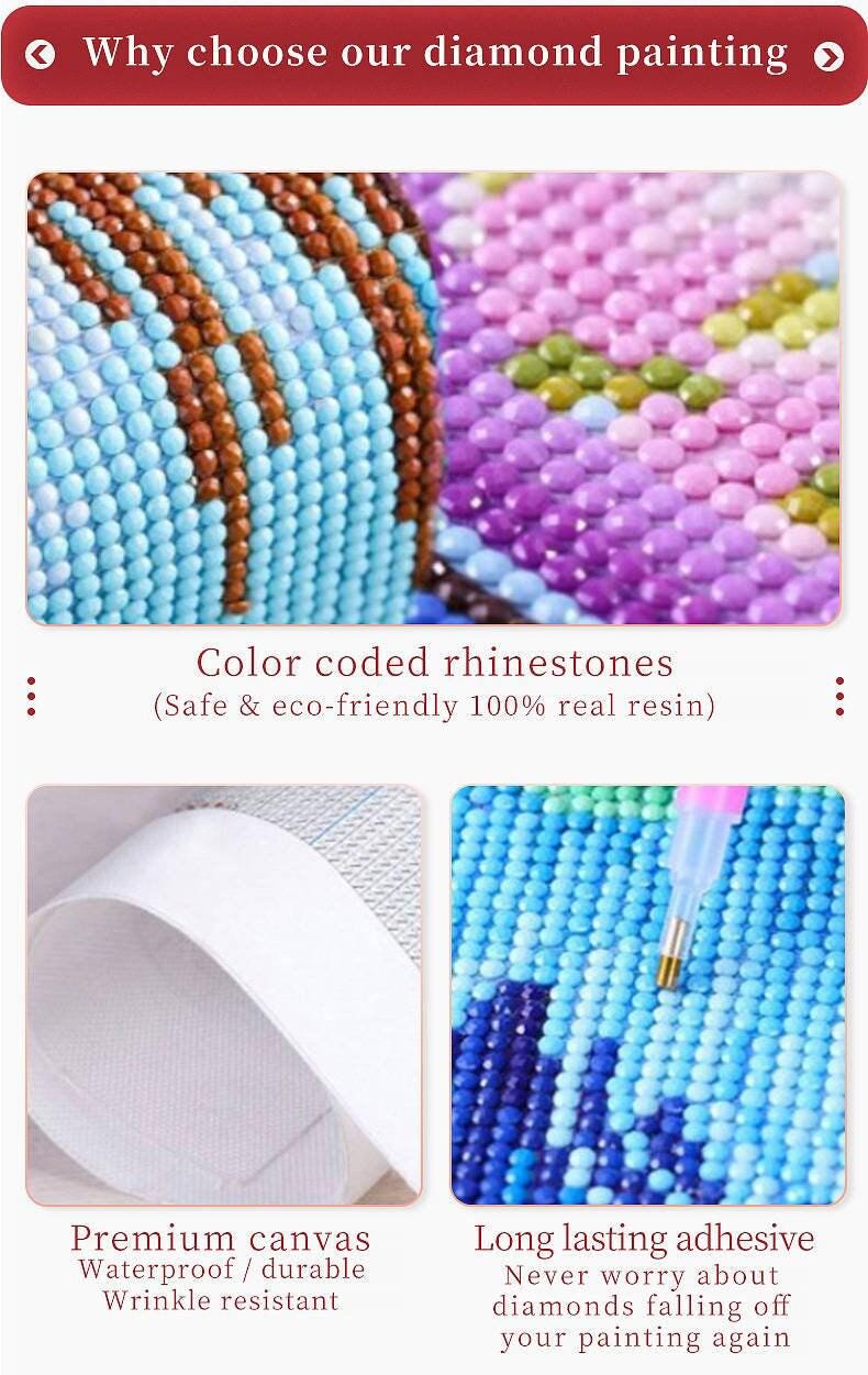 the instructions for how to make a diamond painting kit