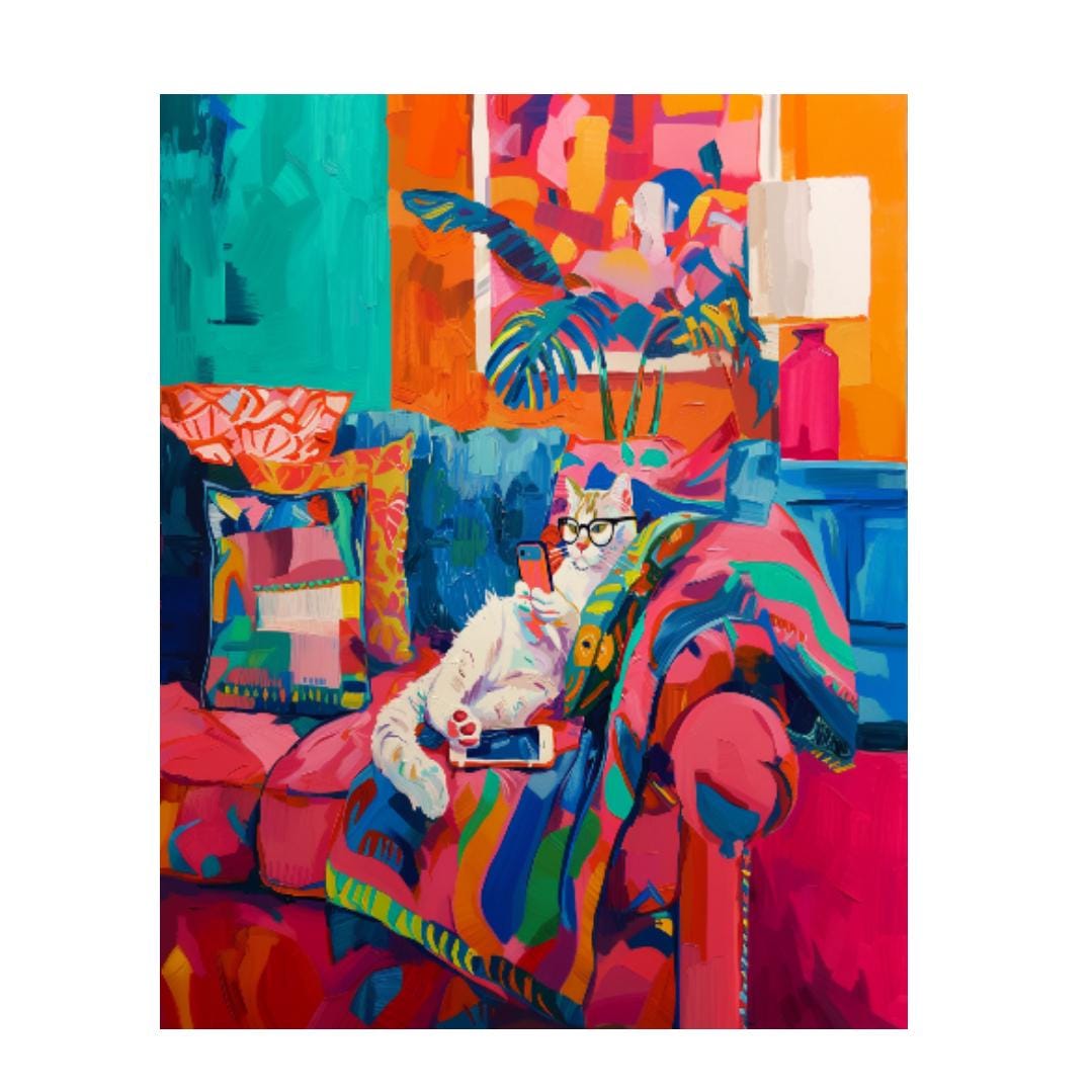 Cat on sofa Relaxed