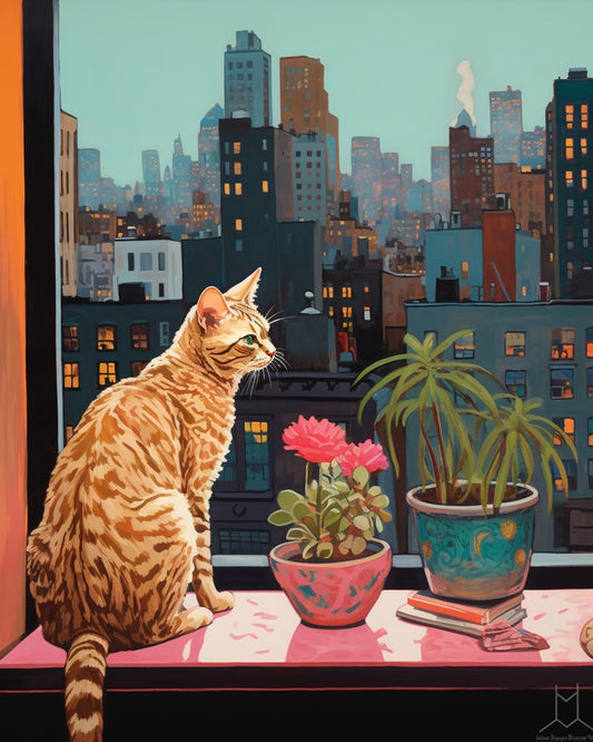 Cat and Lush House Plants