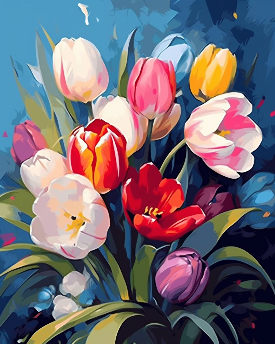 Tulip Flowers paint by numbers
