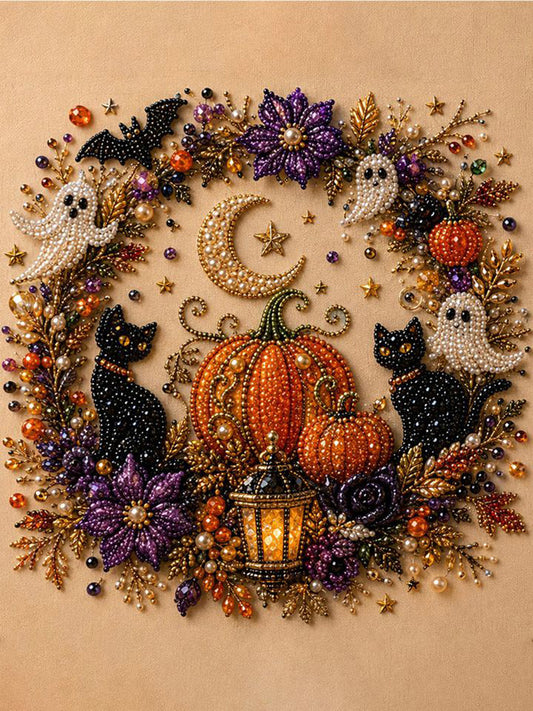 Black Cat Halloween Pearl Painting Kit