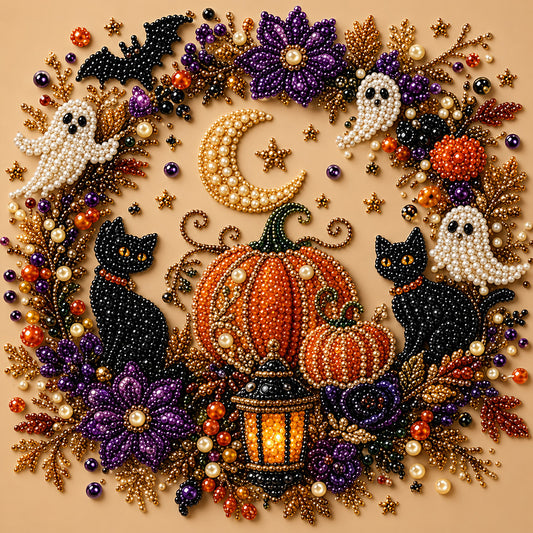 Black Cat Halloween Pearl Painting Kit