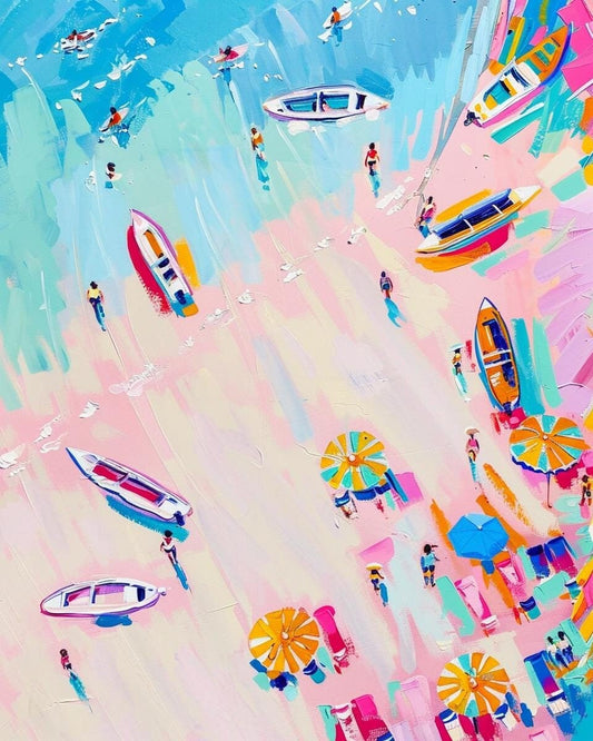 Paint By Numbers Kit - Coastal Wall Art With Vibrant Acrylic Paints & Canvas