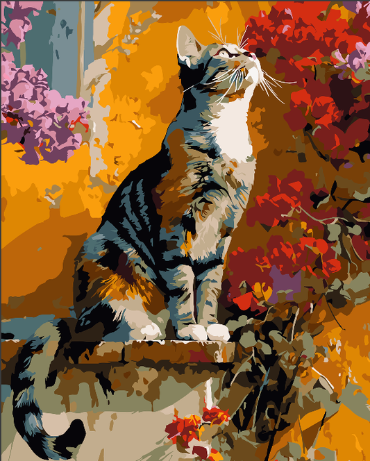 Colorful Cat Cushion Lounging