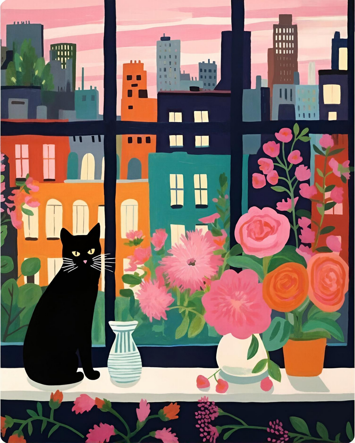 cat sitting by the window