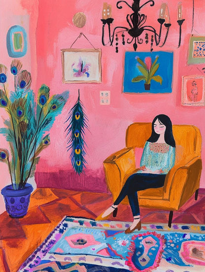 Girl in the living room
