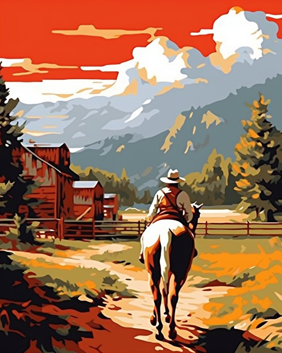 Desert Art Desert Rose Cowboy Vintage