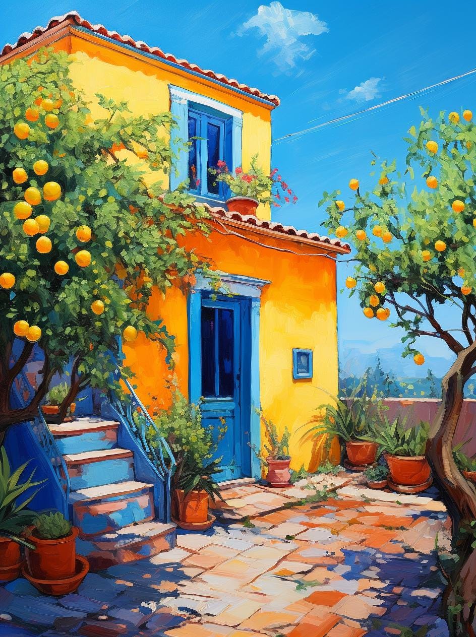 Citrus Backyard Still Life