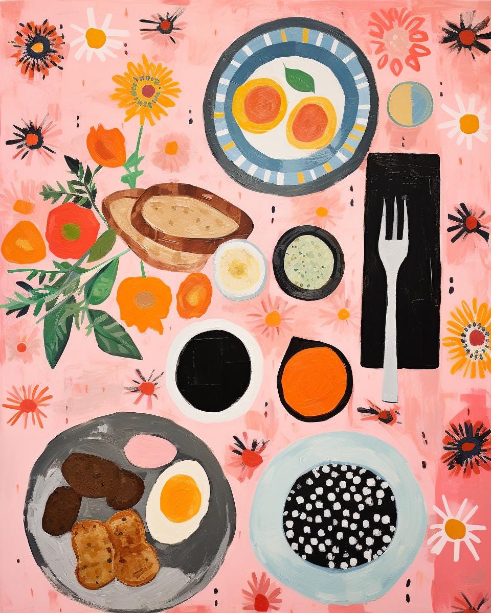 Breakfast Porridge Eggs Still Life