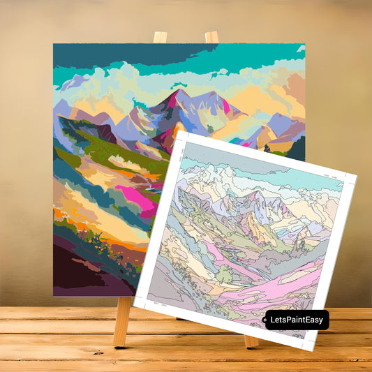 Mountain Paint by Numbers Rainbow Peru