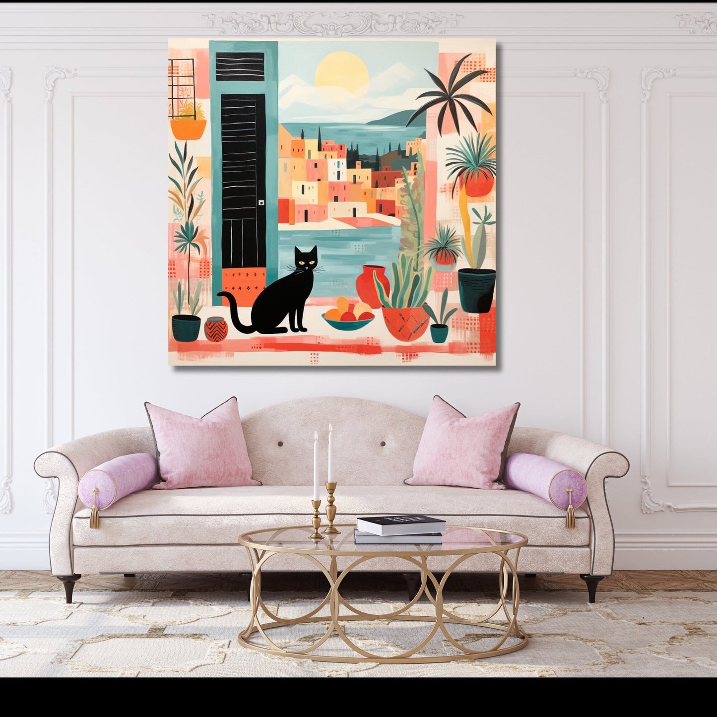 Cat mediterranean scene