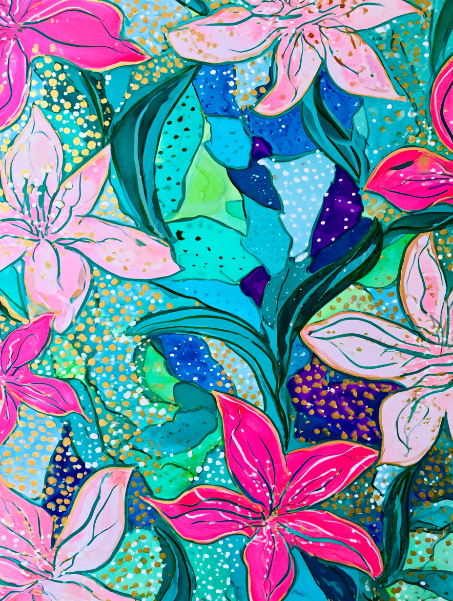 Floral - Turquoise