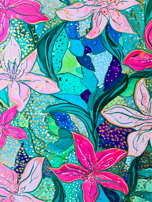 Floral - Turquoise