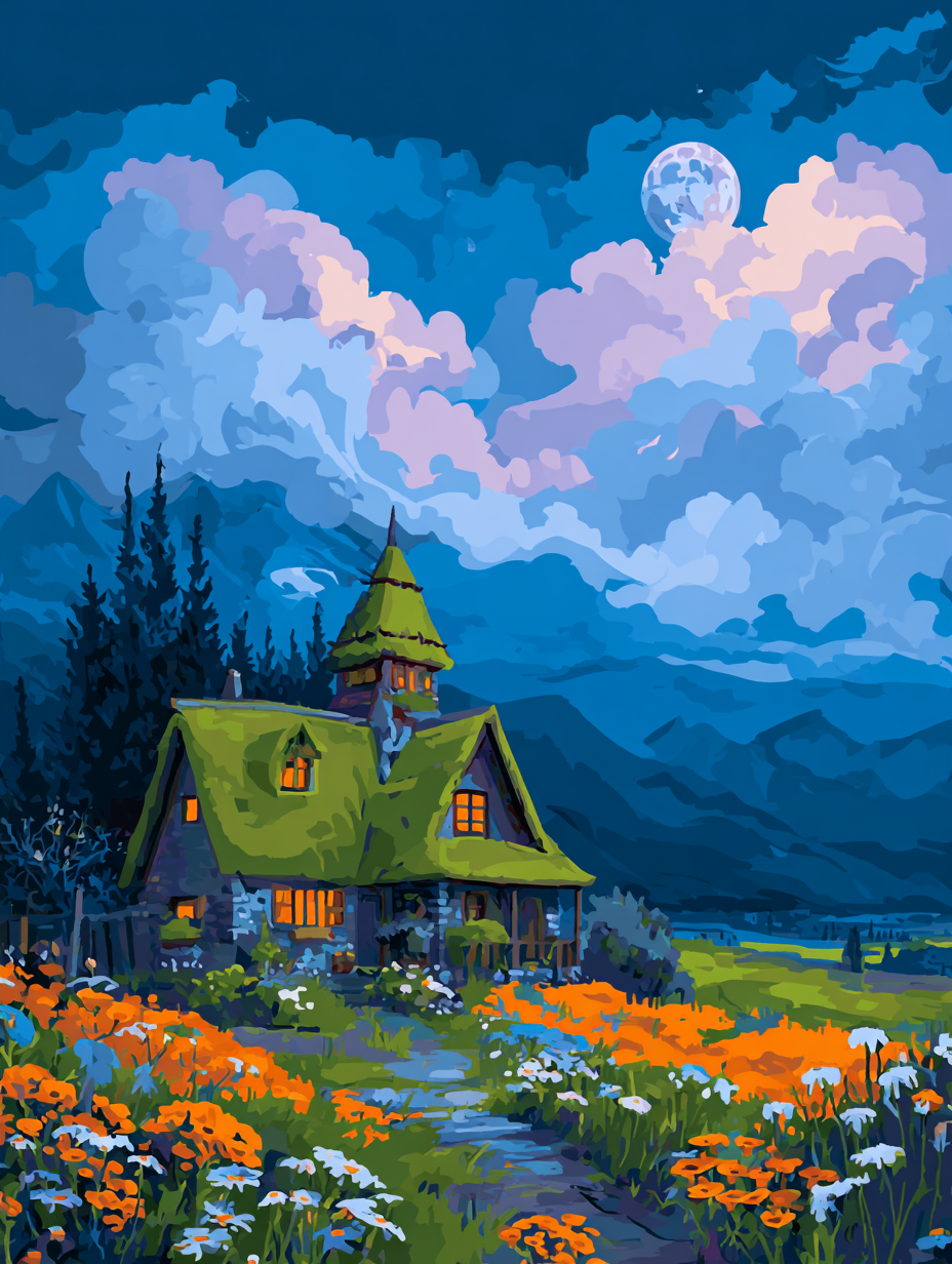 Halloween Diamond Painting Kit: DIY Adult Craft Haunted Mansion