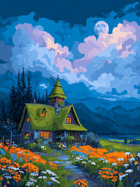 Halloween Diamond Painting Kit: DIY Adult Craft Haunted Mansion