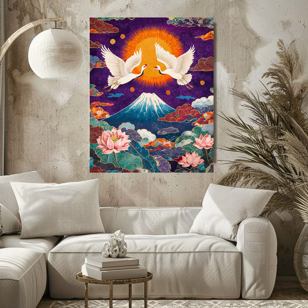 Diamond Painting Mount Fuji Cranes