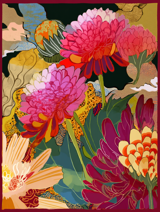 Diamond Painting Japanese Flowers