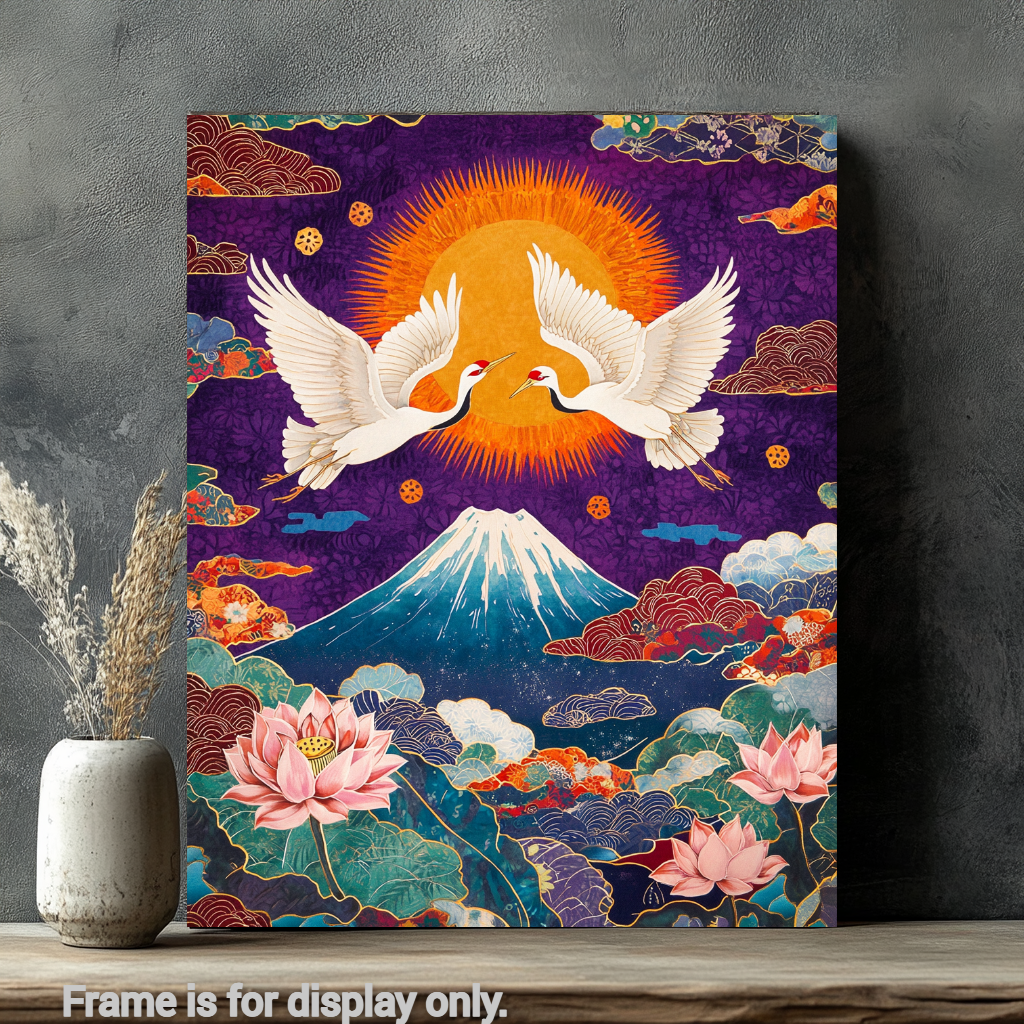 Diamond Painting Mount Fuji Cranes